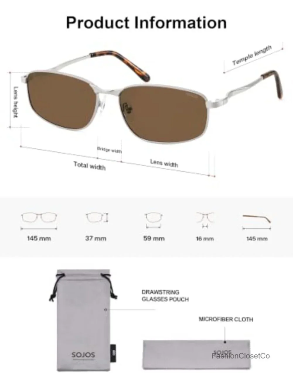 Square Metal Sunglasses UV400 Protection Driving Fishing Eyewear